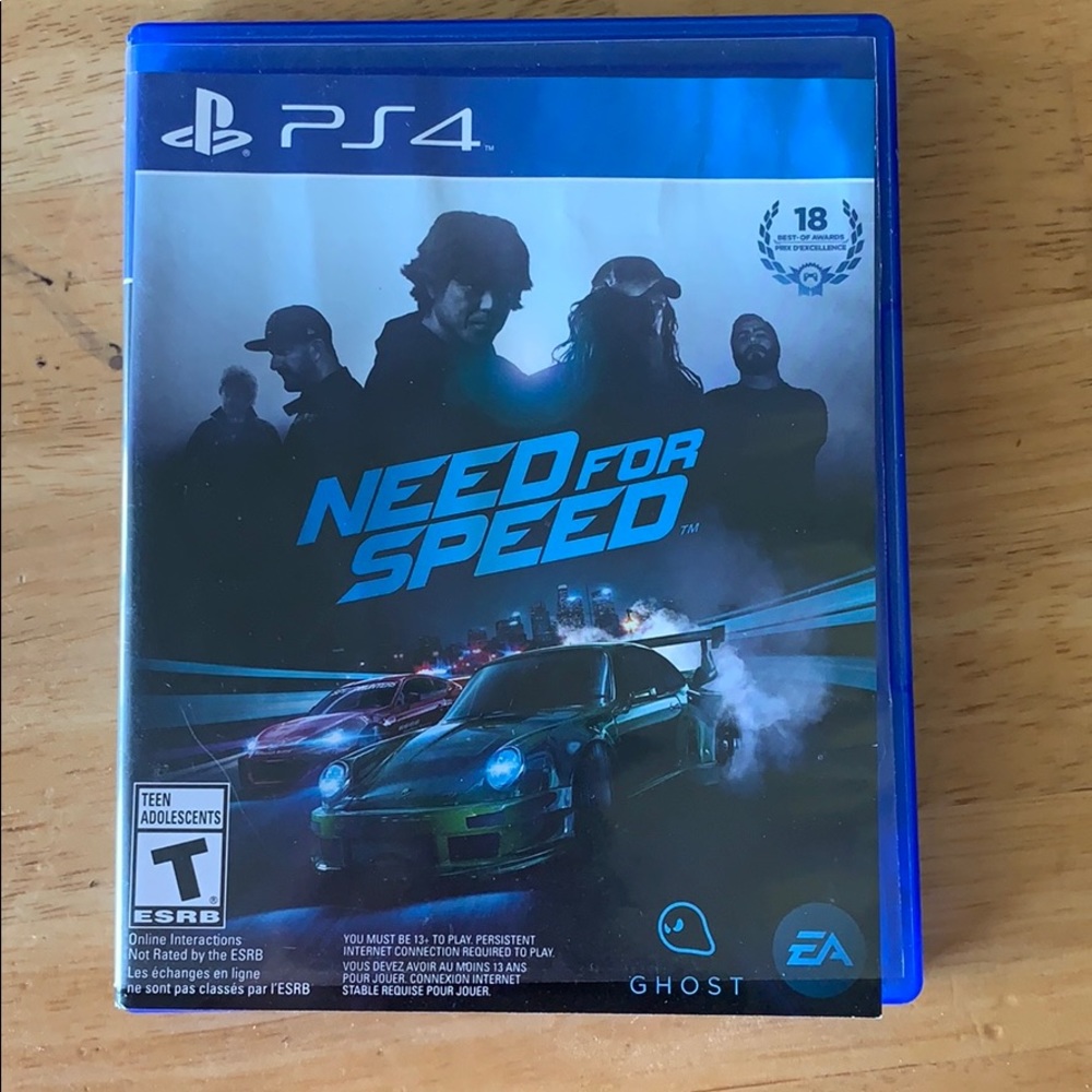 Need for speed PS4 video game.